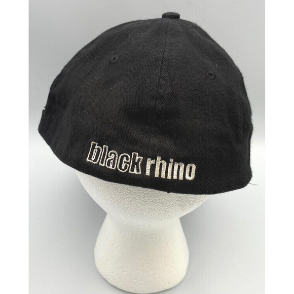 Black Rhino Born 2Be Bold Skull Embroidered Stretch Black Hat - Picture 4 of 7
